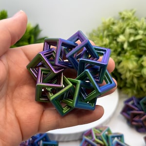 Cubos entrelazados Fidget impresos en 3D, color personalizado iridiscente bicolor o tricolor