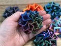 3D Printed Fidget Interlocking Cubes, Custom Color Iridescent Dual or Tri-Color