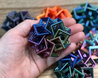 3D Printed Fidget Interlocking Cubes | Custom Color Articulated Toy | Cool Gift Basket, Stocking Stuffer, White Elephant, Secret Santa Idea