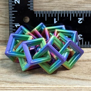 3D Printed Fidget Interlocking Cubes, Custom Color Iridescent Dual or ...