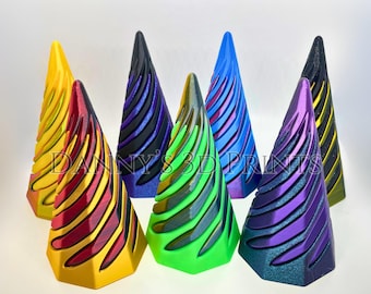 3D Printed Fidget Infinity Spiral Cone Vortex | Custom Articulated Toy | Gift Basket, Stocking Stuffer, White Elephant, Secret Santa Idea