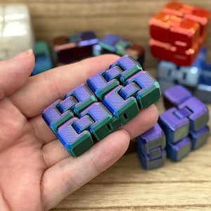 3D Printed Fidget Mini Infinity Cube | Custom Color Articulated Toy | Cool Gift Basket, Stocking Stuffer, White Elephant, Secret Santa Idea