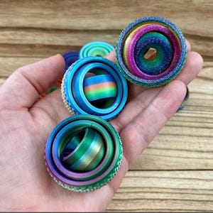 3D Printed Gyro Spinner Fidget Custom Color | Flexible Sensory Desk Toy for Calm and Focus | Stocking Stuffer Gift Idea For Any Age