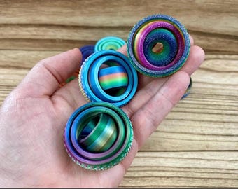 3D Printed Gyro Spinner Fidget Custom Color | Flexible Sensory Desk Toy for Calm and Focus | Stocking Stuffer Gift Idea For Any Age