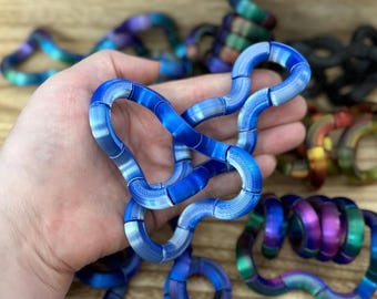 3D Printed Fidget Infinity Rope | Custom Color Articulated Toy | Cool Gift Basket, Stocking Stuffer, White Elephant, Secret Santa Idea