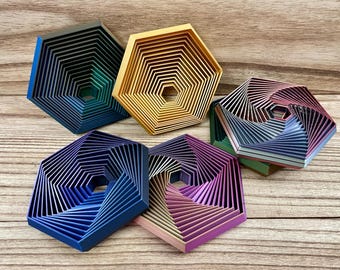 3D Printed Fidget Hexagon Fractal | Custom Color Articulated Toy | Cool Gift Basket, Stocking Stuffer, White Elephant, Secret Santa Idea