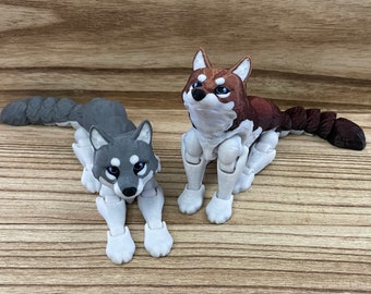 3D Gedruckter Wolf | Bewegliches Gelenktier | Wilderness Forest Decor Geschenk für Wolf-Liebhaber