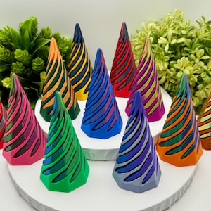 3D Printed Fidget Infinity Spiral Cone Vortex, Custom Colors