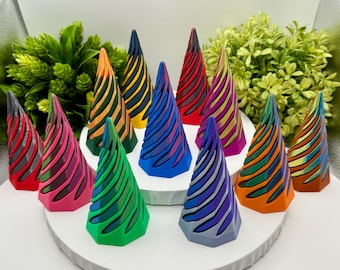 3D Printed Fidget Infinity Spiral Cone Vortex, Custom Colors