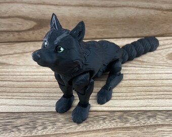 3D Gedruckte Wolf Benutzerdefinierte Farbe | Bewegliches Gelenktier | Wilderness Wald Thema Geschenk für Wolf-Liebhaber | Hund Schreibtisch Bücherregal Dekor