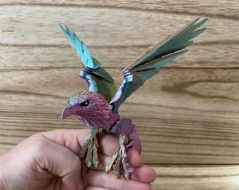 3D Printed Eagle, Custom Color Iridescent Dual or Tri-Color with Hand Painted Eyes