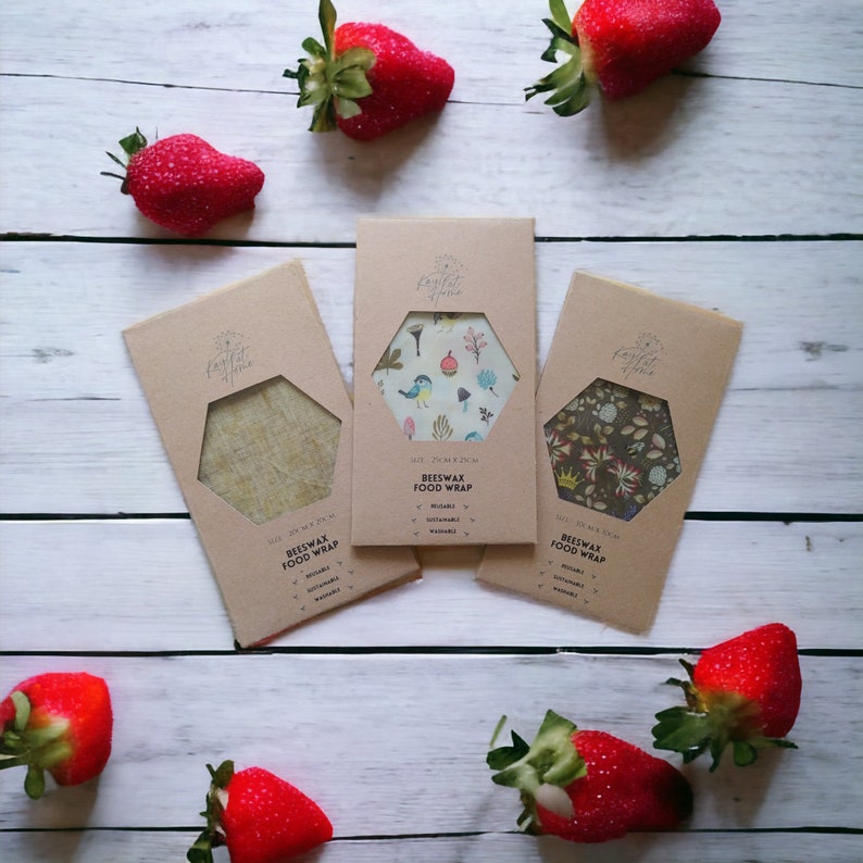 Beeswax Food Wraps Handmade Traditional Nontoxic Natural Sustainable Alternative to Plastic