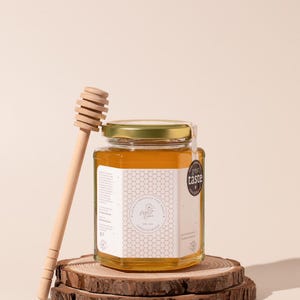 Miel cruda de flores silvestres: galardonada, de origen único, sin pasteurizar ni filtrar. Tarro de vidrio de 340 g.