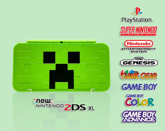 New Nintendo 2DS XL minecraft Creeper Edition Fully Loaded Retro
