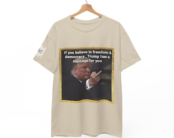 Politische Botschaft T-Shirt | Trump Foto Statement Shirt
