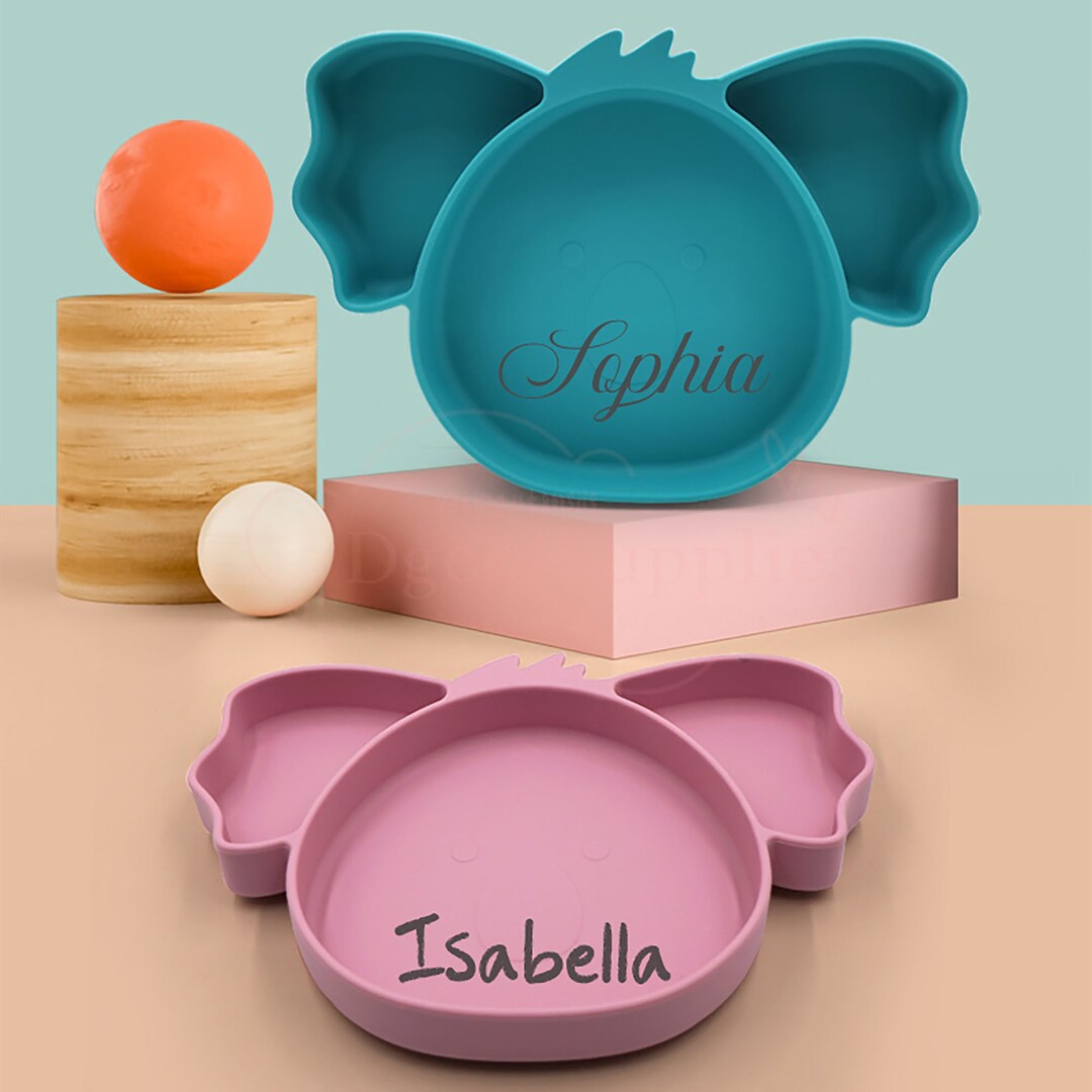 Elephant Baby Plate,plate Animal Shape,personalized Cutlery,baby Child