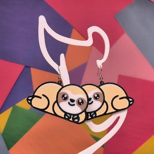 かわいいナマケモノのイヤリング 動物のイヤリング ナマケモノ好きへのナマケモノギフト ナマケモノのイヤリング 風変わりなイヤリング かわいいナマケモノのプレゼント クールなナマケモノジュエリー