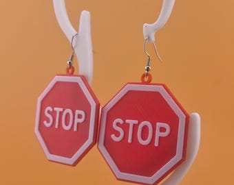 Large Stop Sign Earrings