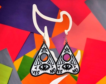 Witchy Planchette Earrings: Gothic Ouija Board Jewelry