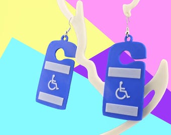 Customizable Handicap Placard Earrings for Light duty Nurses
