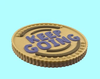 1 Keep Going Burnout Token for emotional support, mental health gift challenge coin, mindfulness pocket token