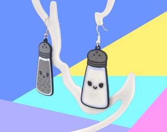 Kawaii Salt and Pepper Shaker Earrings - Adorable Foodie Jewelry