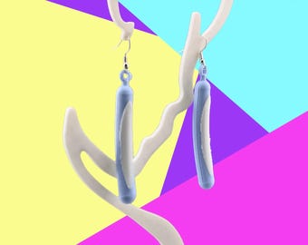 Light blue Cooter Canoe Earrings: Funny Nurse Gift