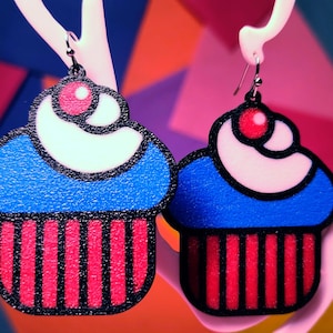 3D Printed Cupcake Earrings: Kawaii Party Jewelry