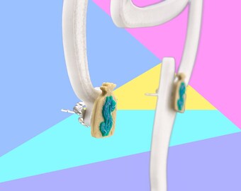 Payday Jewelry: Fun Money Bag Stud Earrings