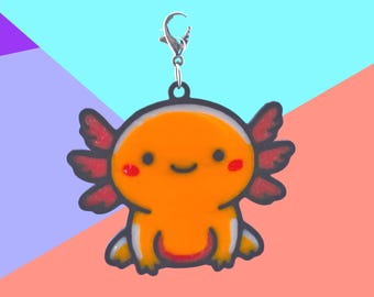 Kawaii Axolotl Badge Charm