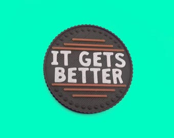 1 "It Gets Better" Burnout Token for emotional support, mental health gift challenge coin, mindfulness pocket token