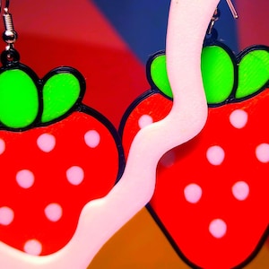Quirky Strawberry Earrings for Strawberry Lover Fruit Earrings Strawberry Charm Strawberry Earring Kawaii Strawberry Earrings Funny Earrings