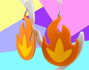 Fire Flame Earrings, Statement Jewelry