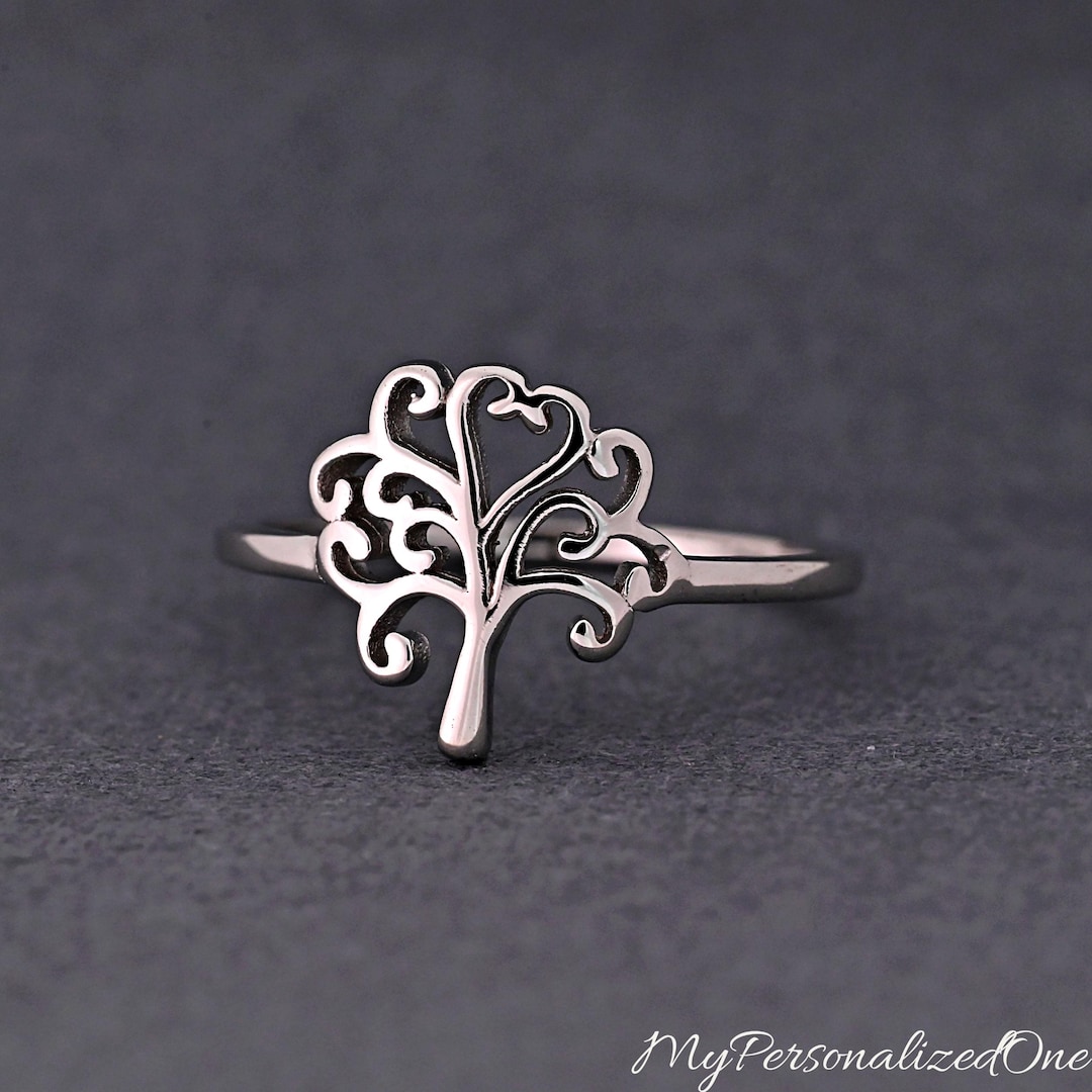 Solid 925 Sterling Silver Tree of Life Ring · Christianity Eternal Life ...