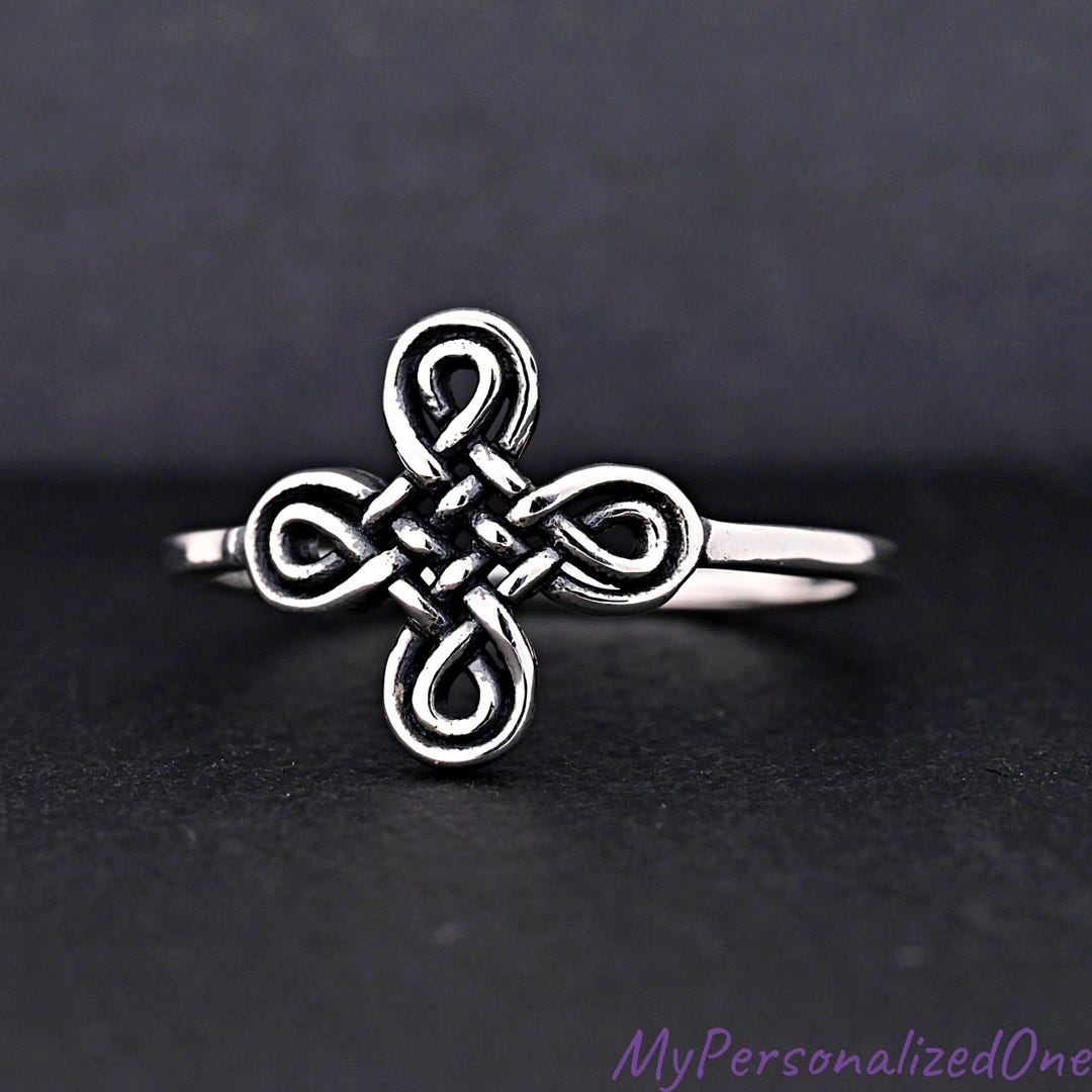 Celtic Knot Cross Ring, 925 Sterling Silver Dainty Faith Jewelry ...