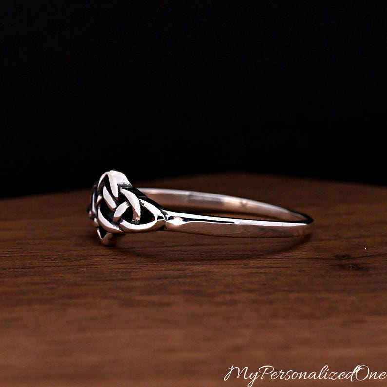 Solid 925 Sterling Silver Celtic Endless Knot Ring · Women's Promise Ring · Irish Knot · Personalized Engrave Anniversary Gift image 3