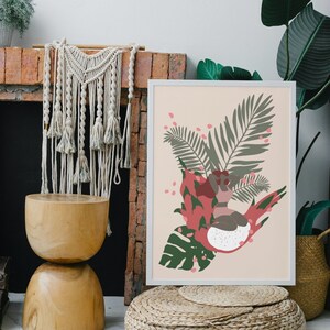 Abstract Boho Style | Boho Black Woman Wall Art | Boho Flower Wall Art | Mid Century Wall Print | Bohemian Wall Decor | Boho poster prints