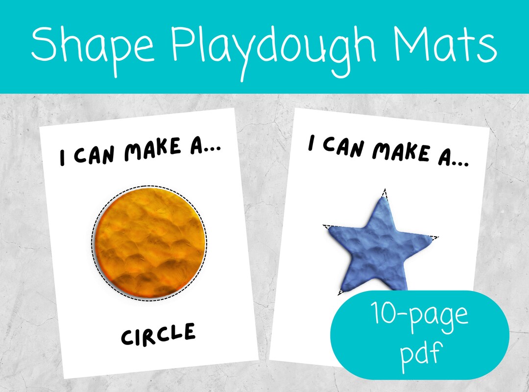 Printable Playdough Mats Shapes Playdough Mats for Toddlers Etsy