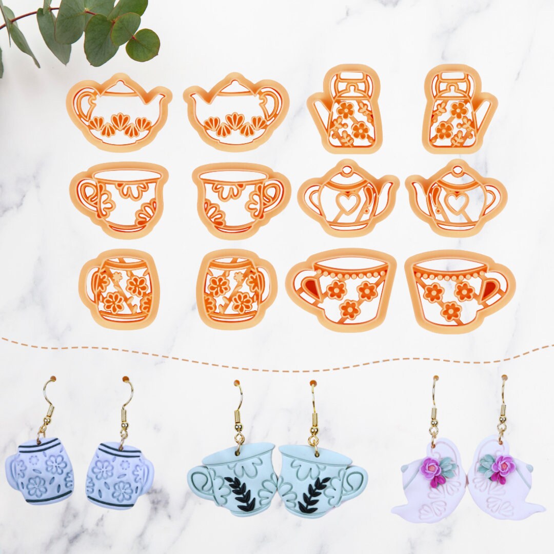Teapot Clay Cutters Coffee Cup Polymer Clay Cutters Clay Earrings