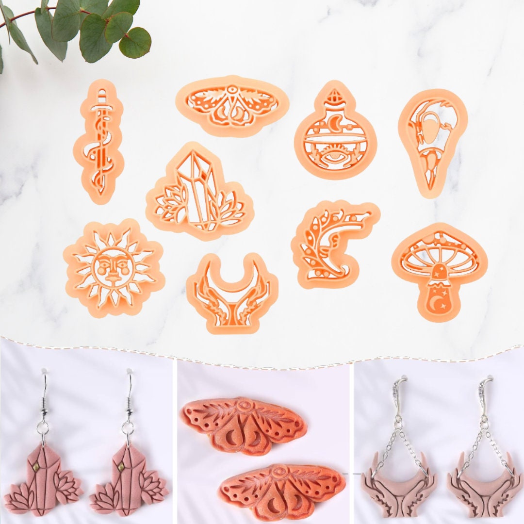  Puocaon Floral Clay Earring Cutters - 9 Shapes Clay