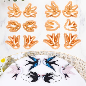 Bird Polymer Clay Cutters | Swallow Clay Cutters Set | Spring Bird Clay Cutters | Bird Clay Earrings Cutters | 12 Clay Cutters Shape