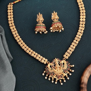 Antique Gold Necklace/South Indian Jewelry/Temple Jewelry/Guttapusalu Necklace/Weddingnecklace/Bridal necklace/Indian necklace/Gift For Mom