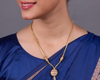 Gold Plated Temple Necklace Set Lakshmi Pendant Jewelry South Indian Traditional Necklace Kemp Stone Bridal Set, Indian Wedding Jewelry Gift