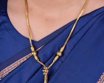 Gold Plated Temple Necklace Set, Lakshmi Pendant Jewelry, South Indian Bridal Necklace, Kemp Stone Traditional Jewelry, Wedding Gift