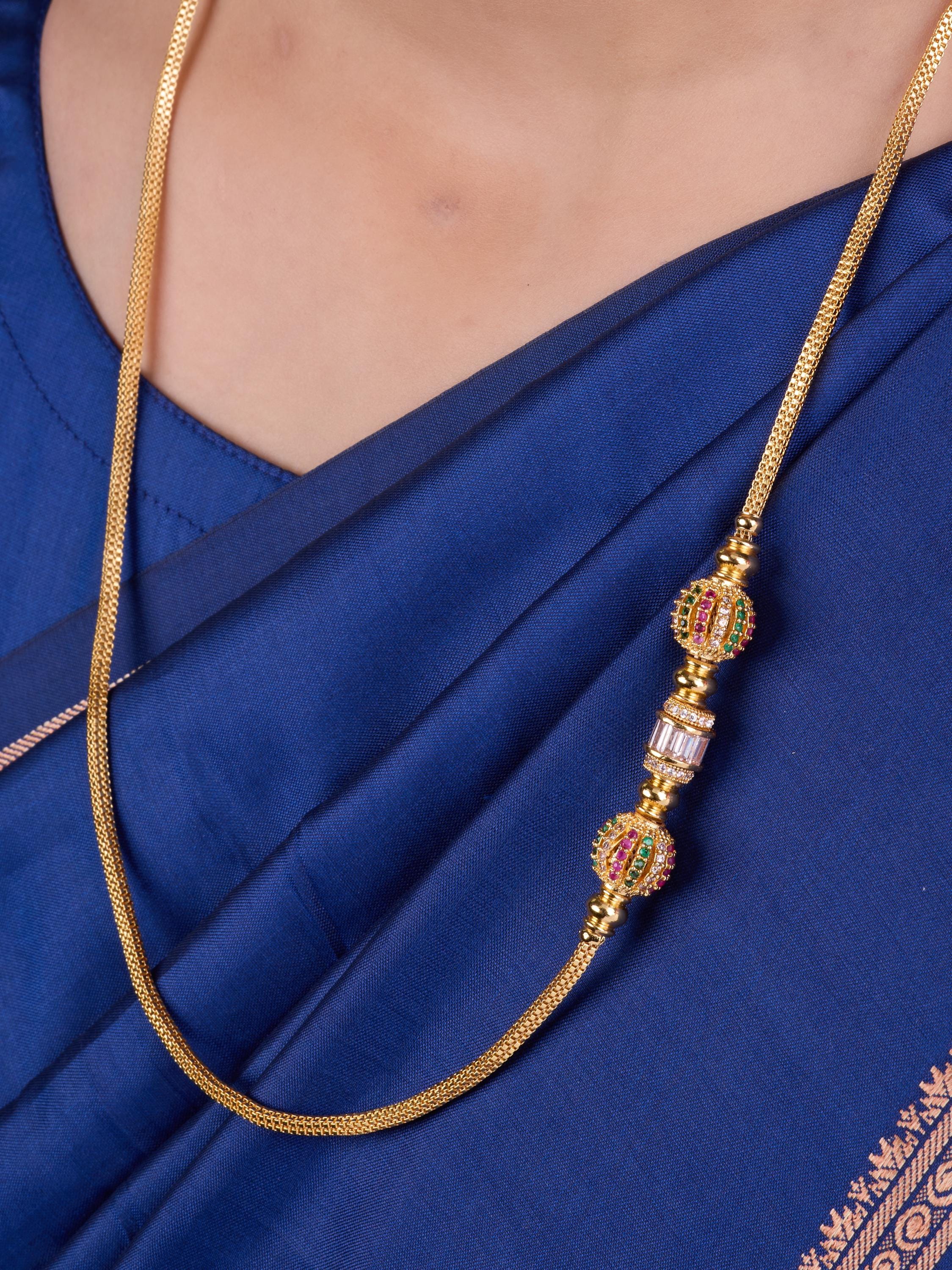 24K Gold Plated Traditional Chains : South Indian Mop Chain - Etsy