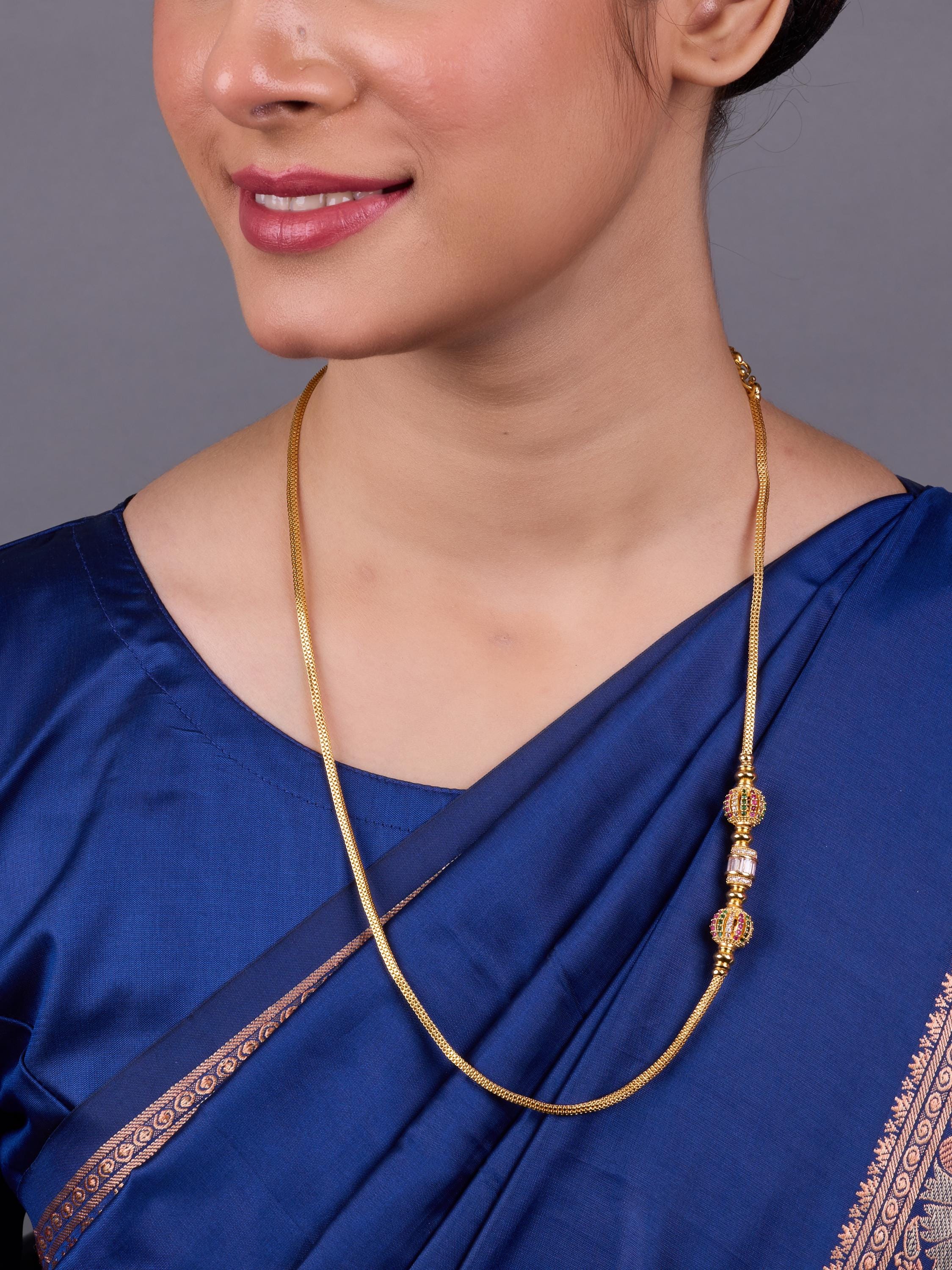 24K Gold Plated Traditional Chains : South Indian Mop Chain - Etsy