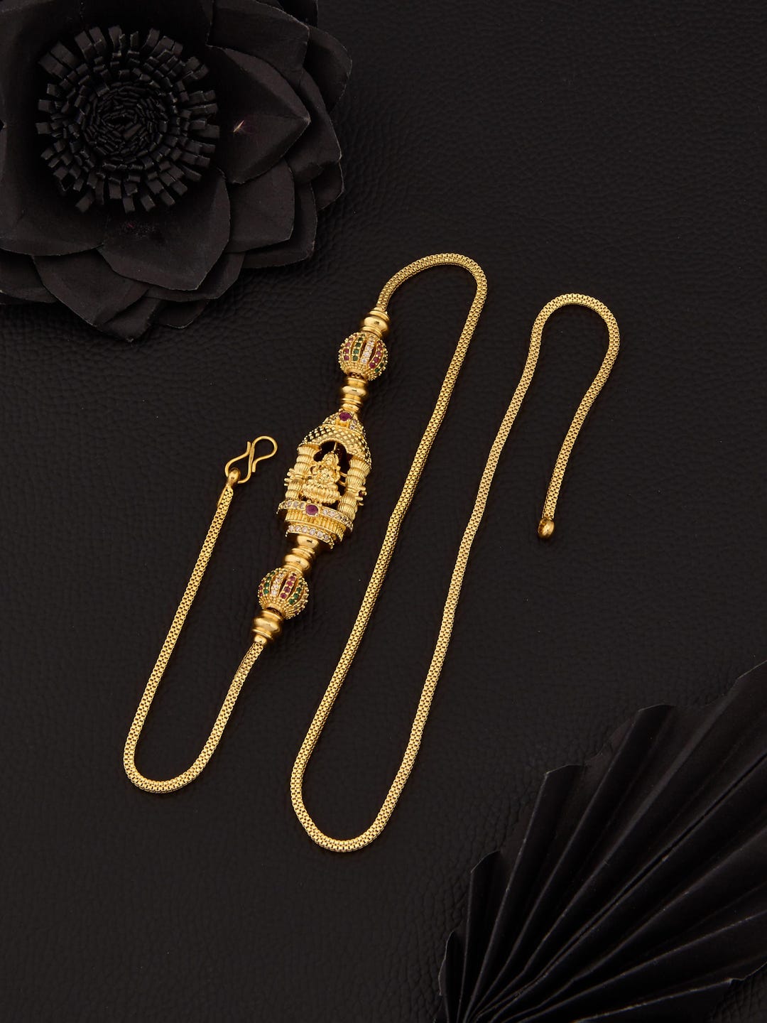 Gold Plated MOP Chain Necklace for Women | Traditional Indian Long ...