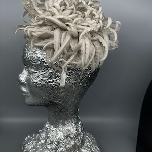 Handmade Silk Fascinator Hat: Beige Wedding Headpiece, 20cm