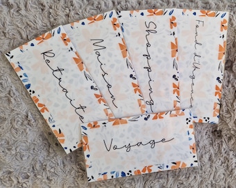 Enveloppe budget plastifiée + tracker - Format A6 - Petite fleur