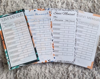 Suivi Mensuel - Format A6
